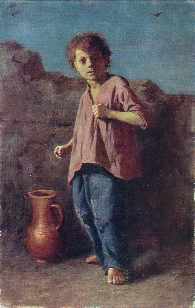 A boy preparing for a fight - 1866