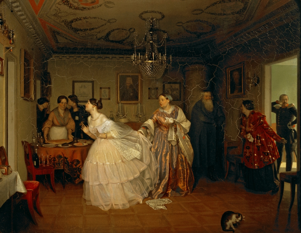 The major's marriage proposal - 1851 by Pavel Fedotov -